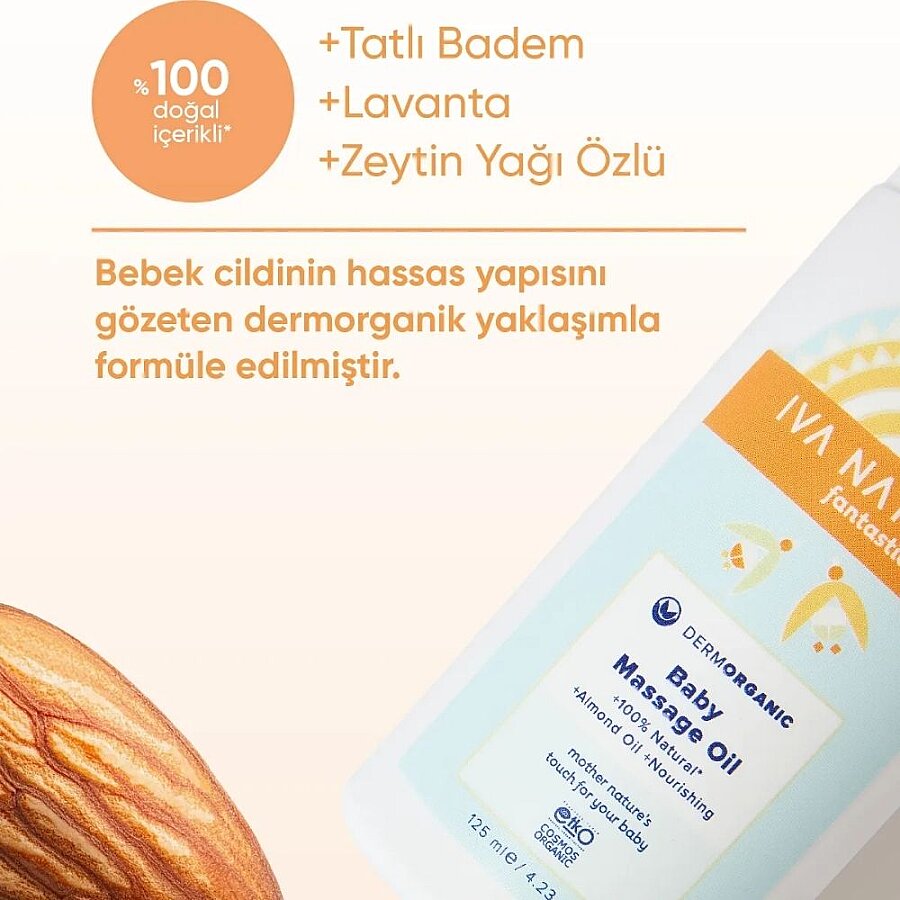 Iva Natura Organic Baby Oil Gentle Nourishing Massage Oil 125ml
