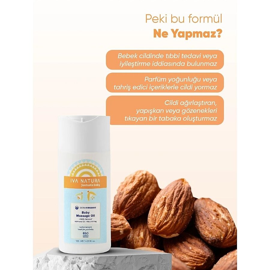 Iva Natura Organic Baby Oil Gentle Nourishing Massage Oil 125ml
