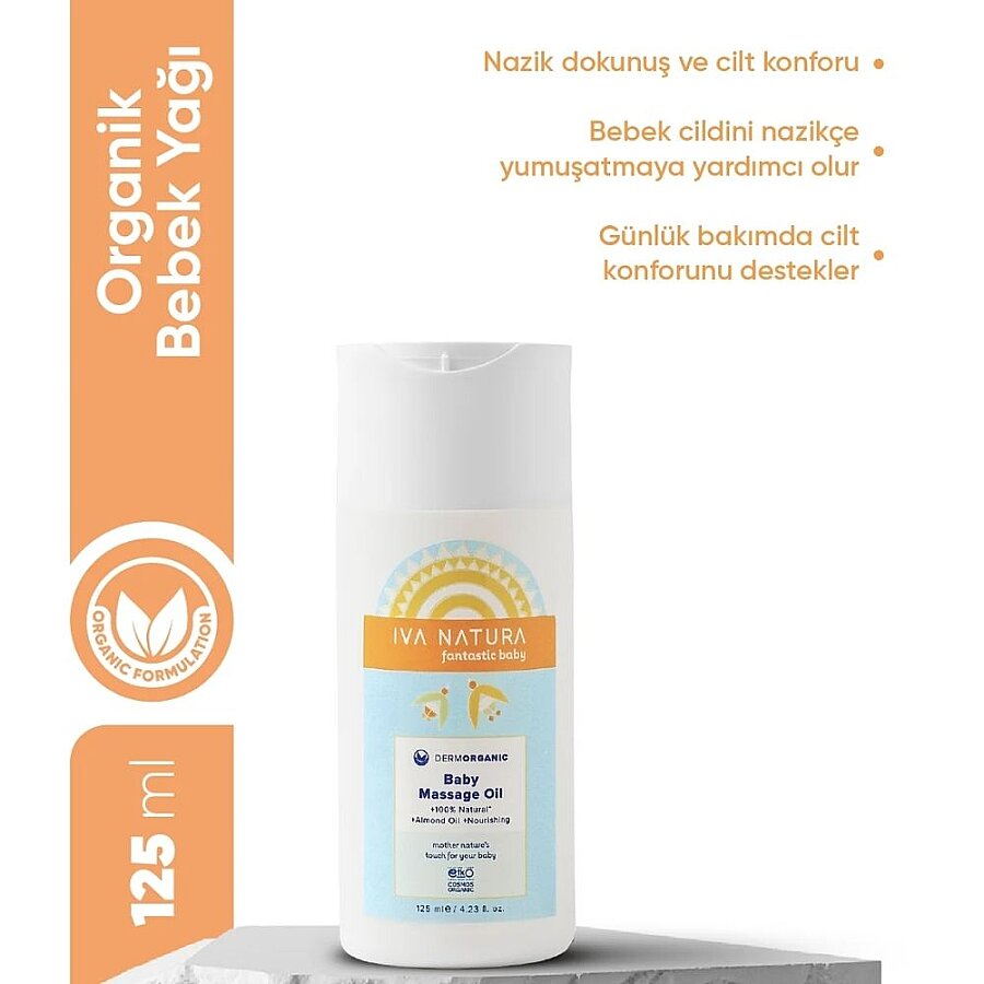 Iva Natura Organic Baby Oil Gentle Nourishing Massage Oil 125ml