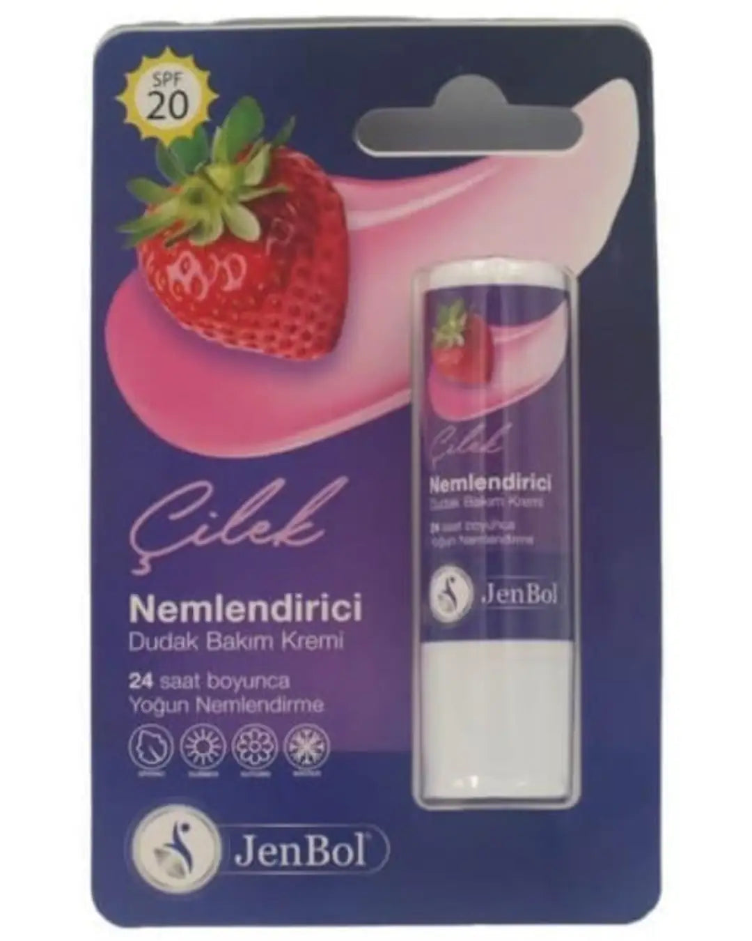 Jenbol Strawberry Lip Balm with SPF 20 Moisturizing Care 5g