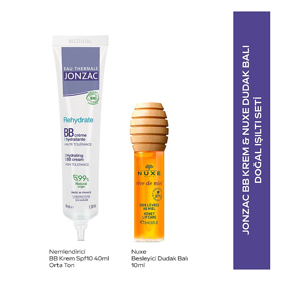 Nuxe Jonzac BB Cream Medium & Lip Balm Natural Glow Set 40ml