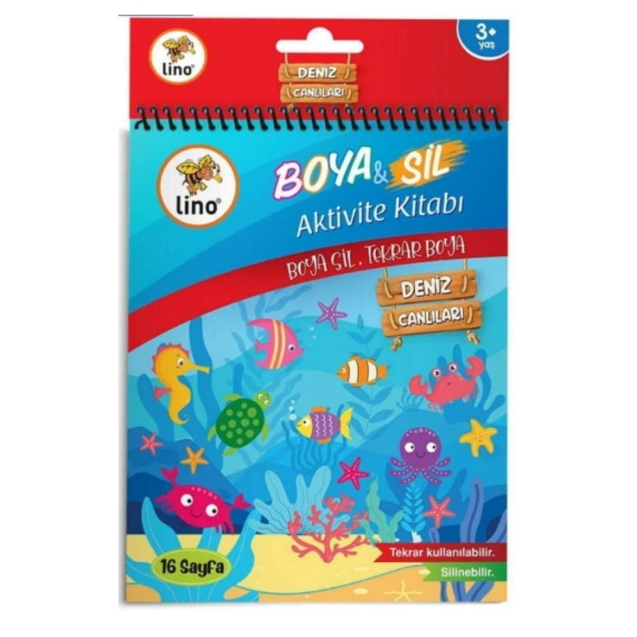 Lino Paint & Wipe Underwater Activity Coloring Book Set