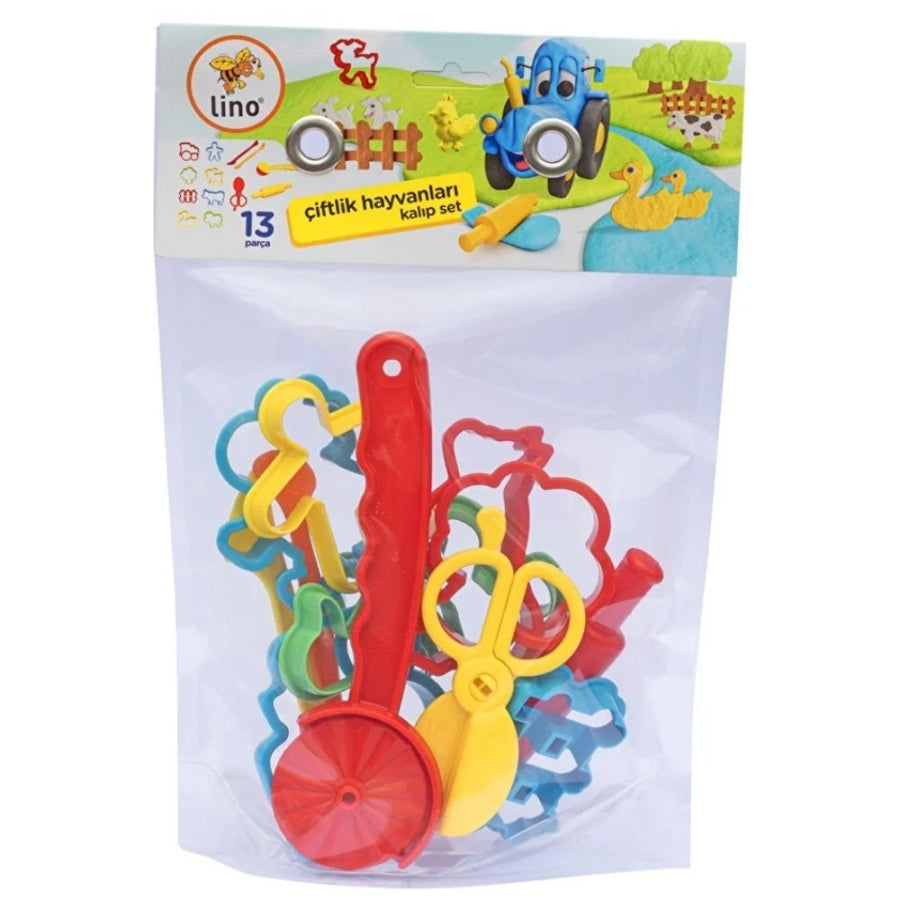 Lino Farm Animals Dough Mold Set 13 Pieces