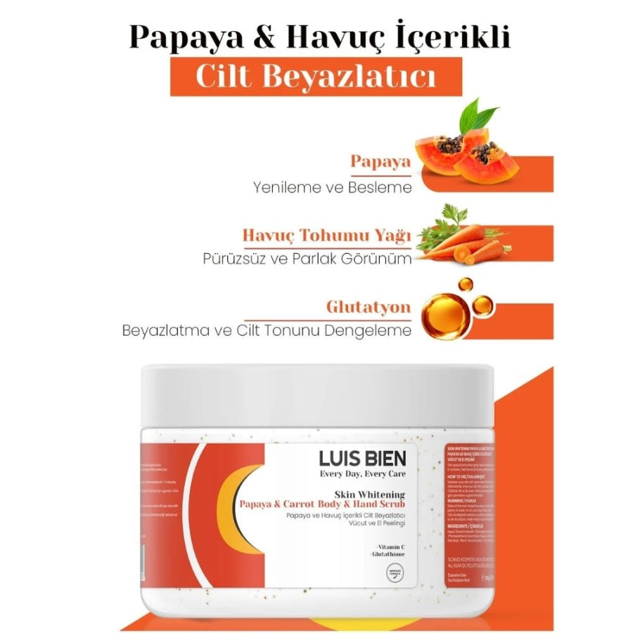 Luis Bien Papaya & Carrot Brightening Body and Hand Scrub 300ml