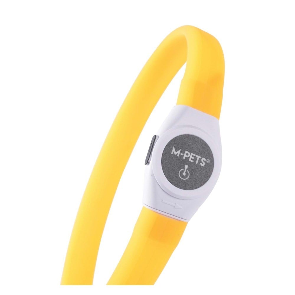 M-Pets Flash LED Dog Collar High Visibility Orange 65 cm