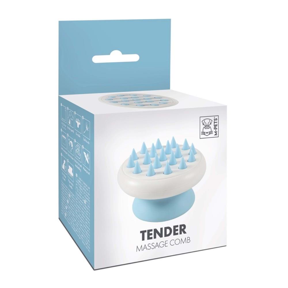 M-Pets Pet Massage Brush for Cats and Dogs Blue 8x5.4 cm
