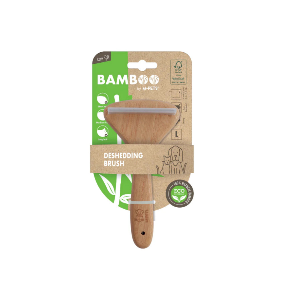 M-Pets Bamboo Grooming Brush for Cats & Dogs Large 9x17.5cm