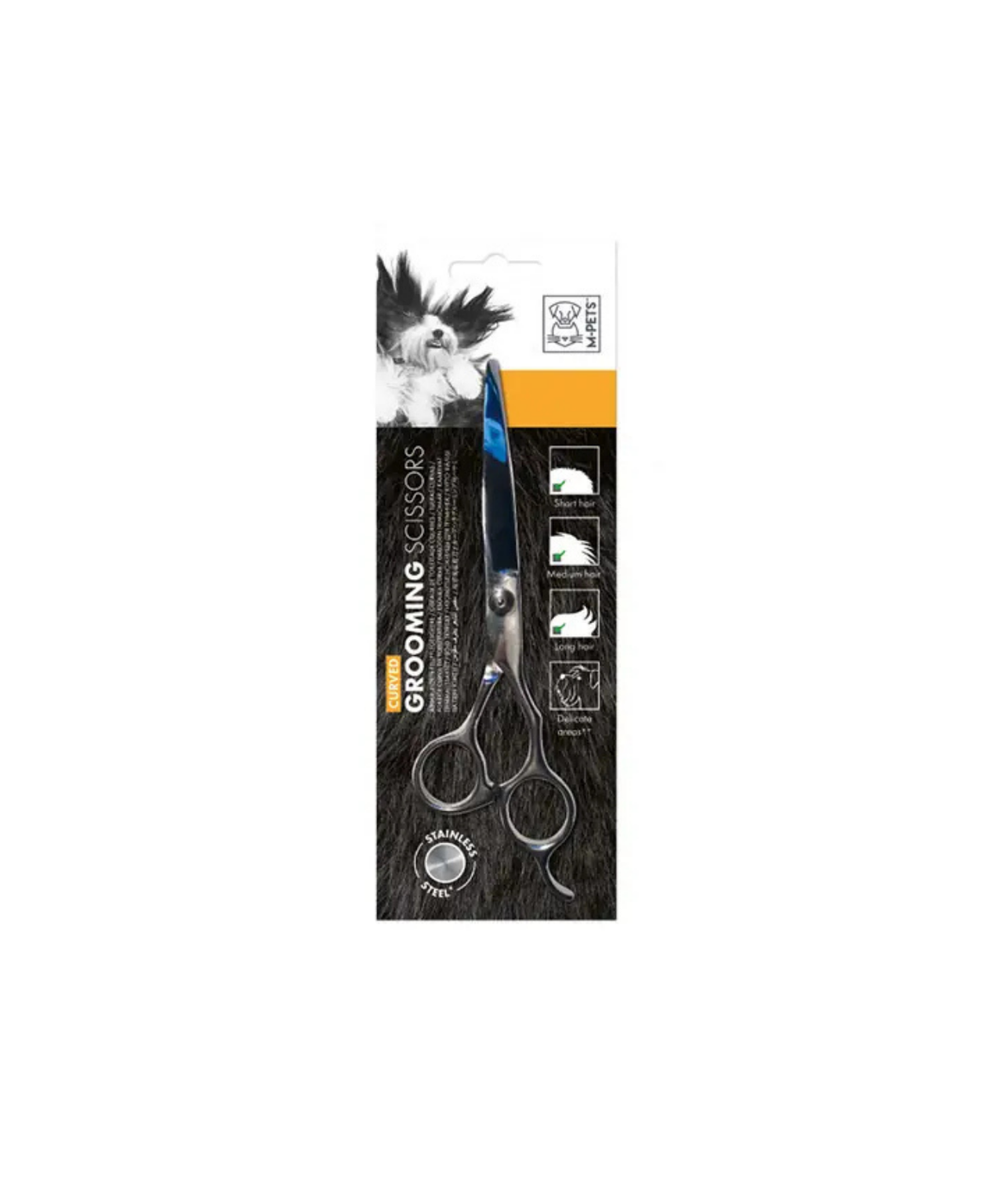 M-Pets Curved Dog Grooming Scissors for Precise Trimming 20cm