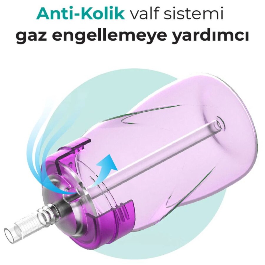 Mamajoo Non-Spill Anti-Colic Straw Cup Purple 270ml