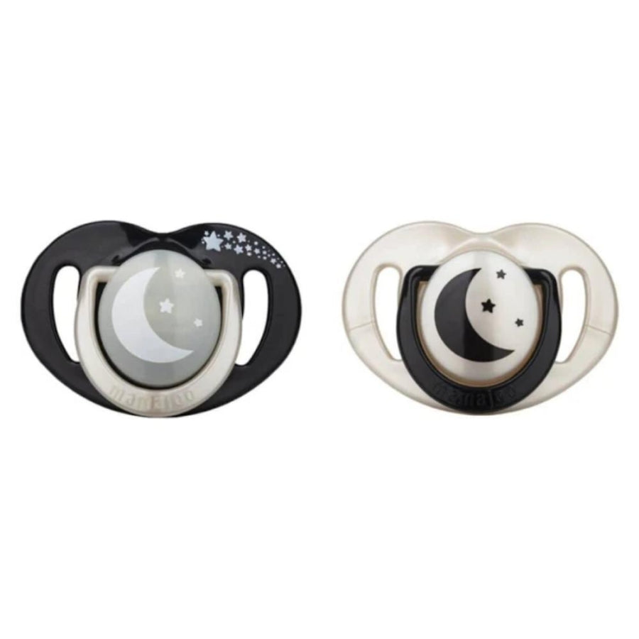 Mamajoo Black & Pearl Orthodontic Pacifier Duo with Case 6m+