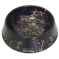 Marlby Black & Gold Marble Pet Bowl for Food and Water 8 oz