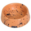Marbly Orange & Black Marble Pet Food and Water Bowl 8 oz