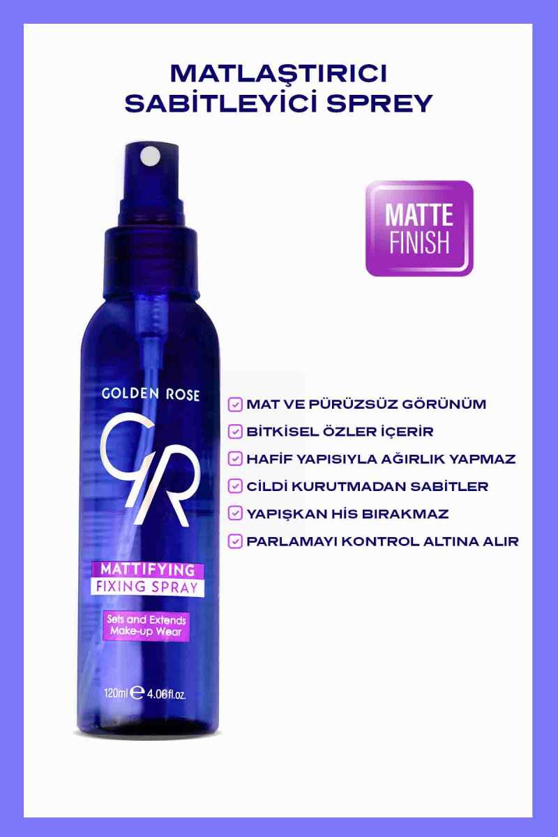 Golden Rose Mattifying Fixing Spray Shine Control Finish 120ml