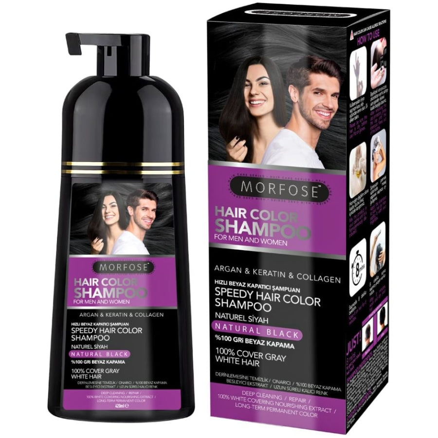 Morfose Quick White and Gray Coverage Hair and Beard Shampoo 420ml