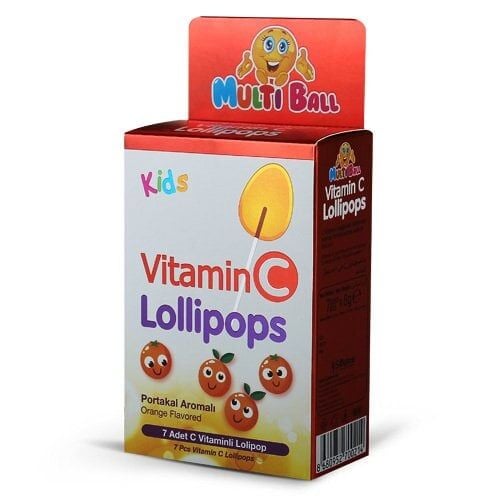 Multiball Kids Vitamin C Lollipops for Daily Support 7 Count