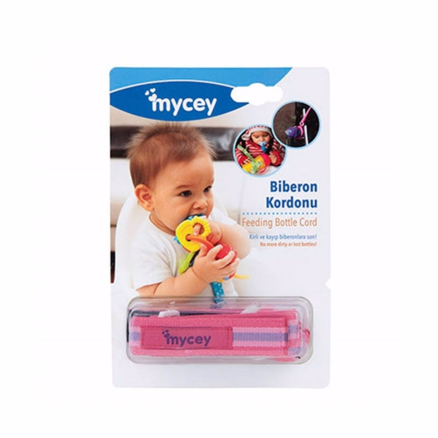 Mycey Baby Bottle Strap Pink Secure Silicone Holder 1 Count