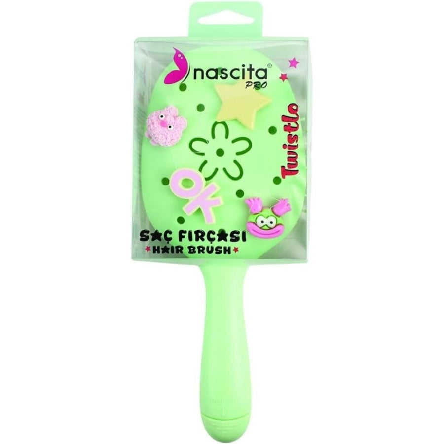 Nascita Twistlo Green Hair Brush No. 59 for Gentle Detangling