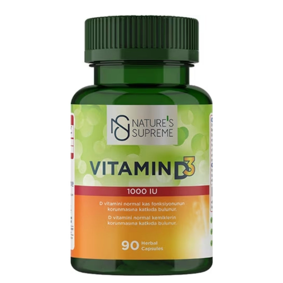 Nature's Supreme Vitamin D3 1000 IU Support Supplement 90 Tablets