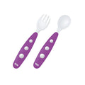 NUK Mini Fork and Spoon Set for Toddlers 8+ Months Purple