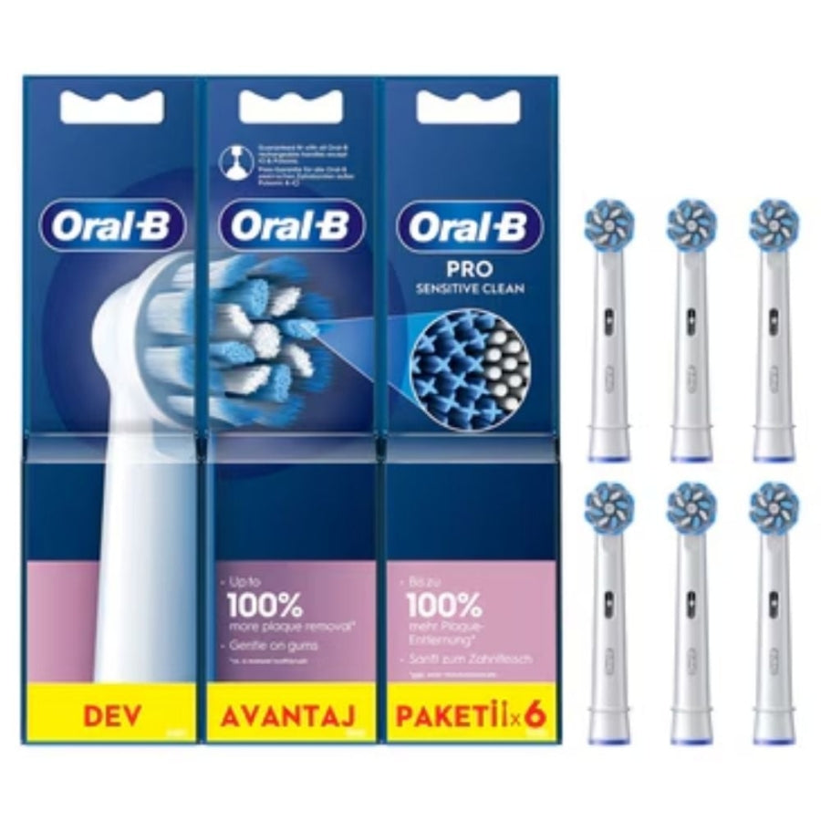 Oral-B Pro Sensitive Clean Replacement Brush Heads 6 Count
