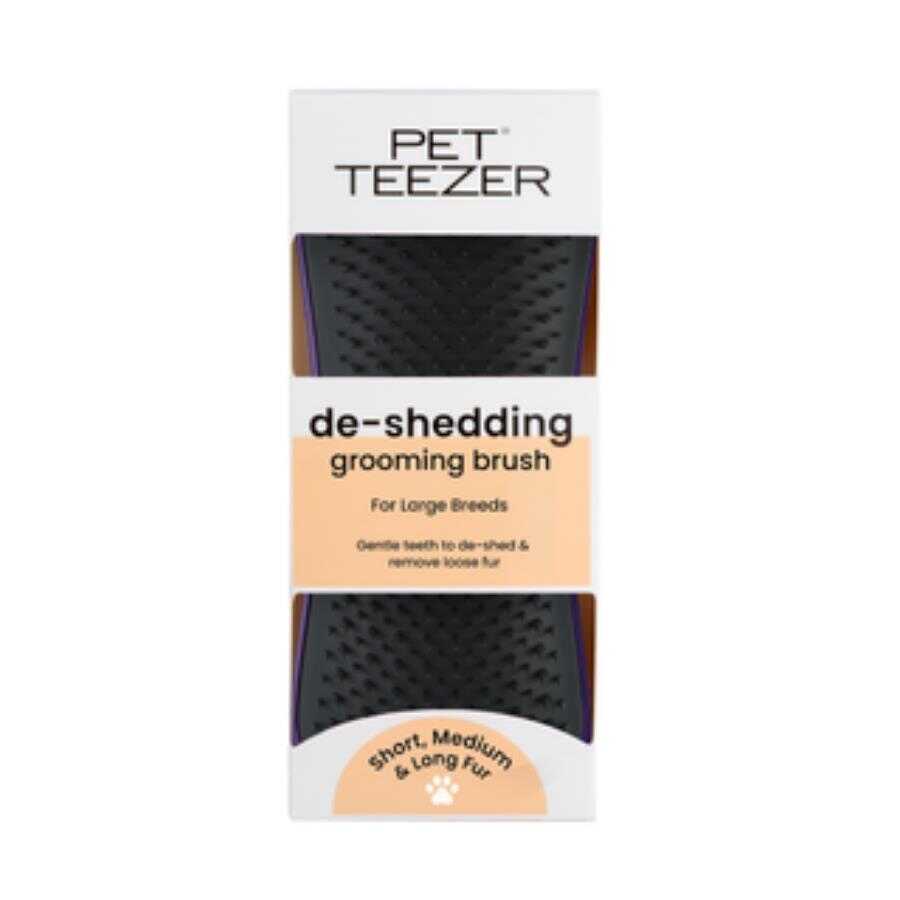 Pet Teezer De-Shedding and Dirt Removing Grey Dog Brush
