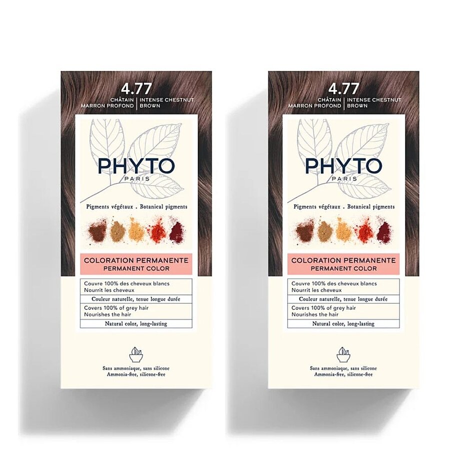 Phyto PhytoColor 4.77 Intense Chestnut Copper Hair Dye 2-Pack