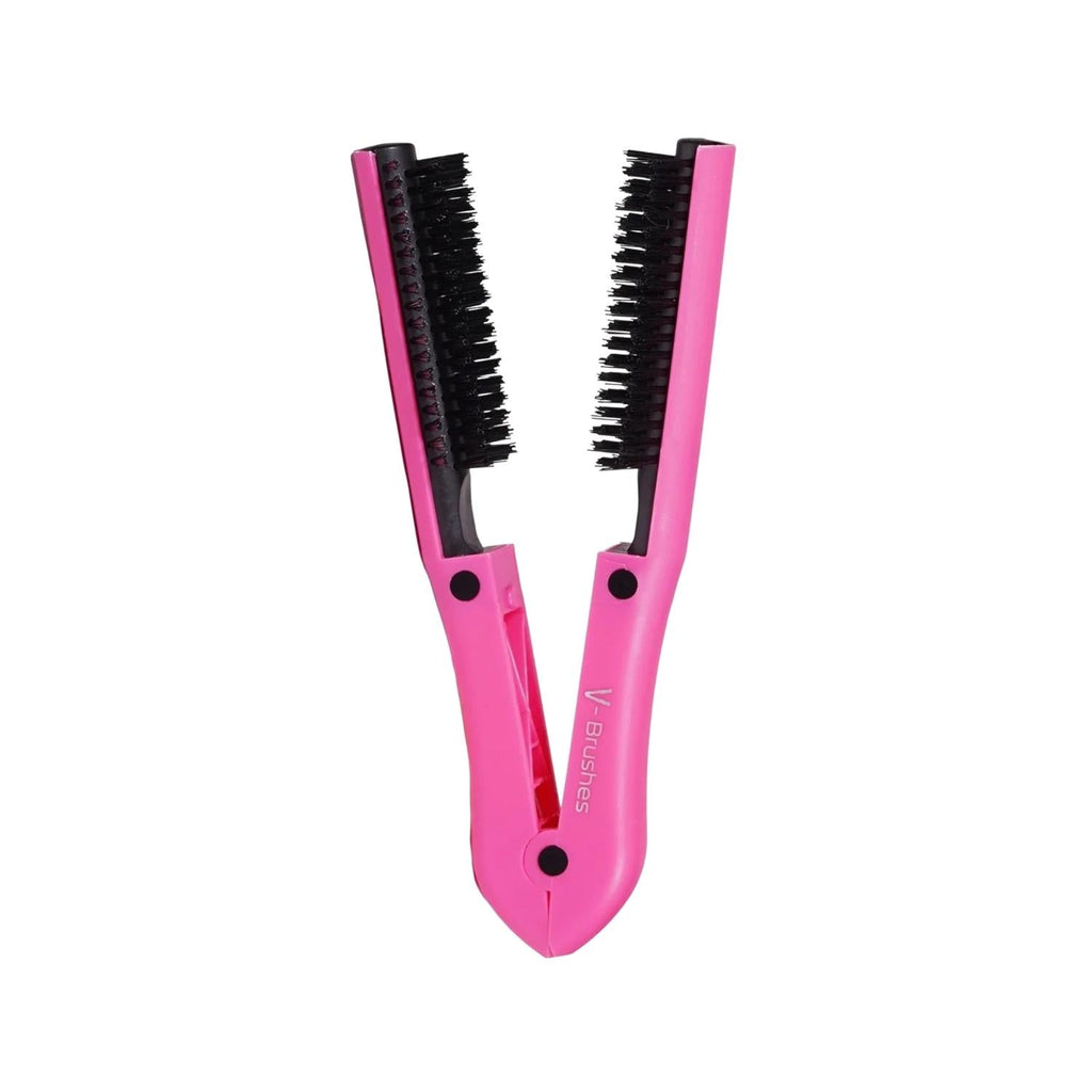V Brushes Double-Sided Professional V-Style Blowout Brush Pink