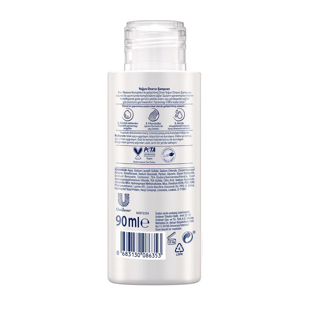 Dove Intensive Repair Travel Size Shampoo for Damaged Hair 90 ml