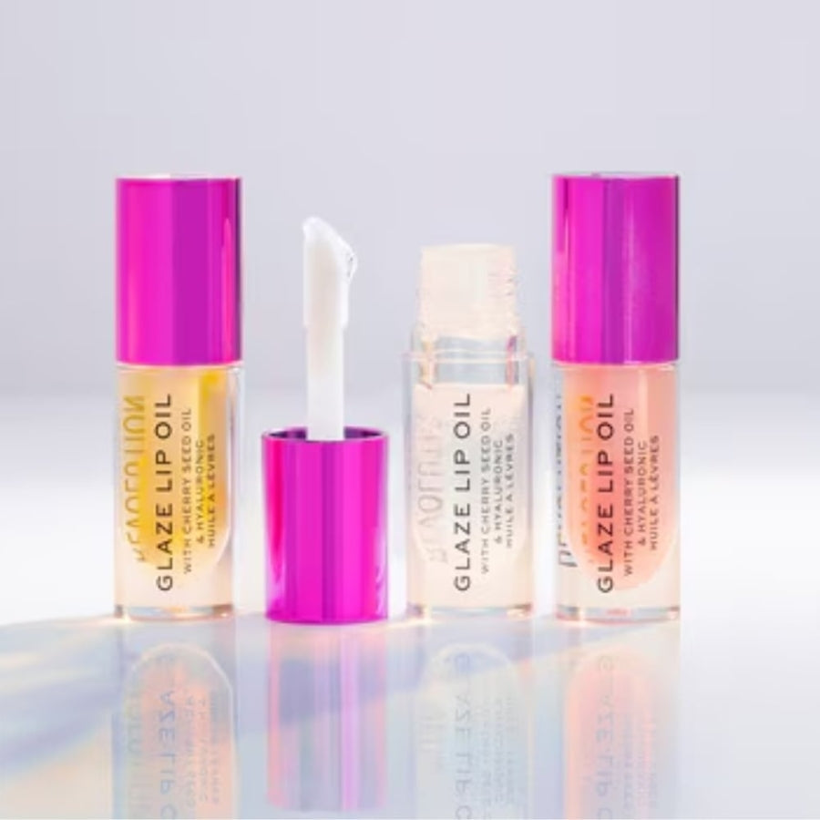 Revolution Glaze Glam Pink Lip Oil for High Shine 6ml