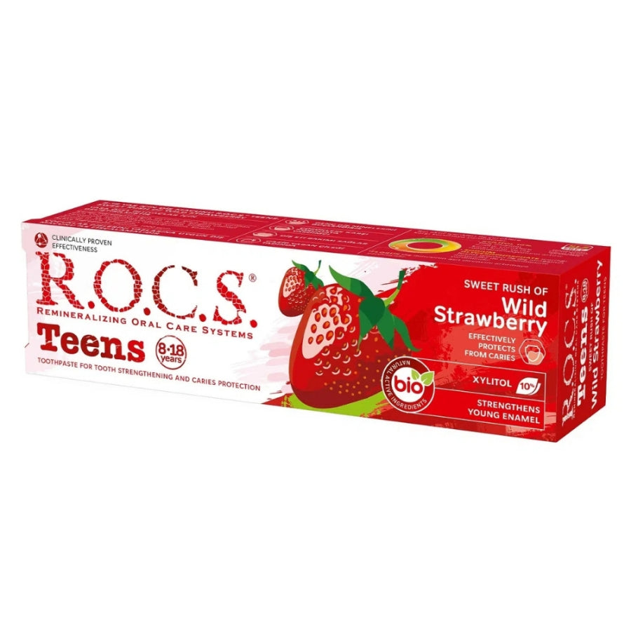 R.O.C.S. Teens Wild Strawberry Toothpaste for Ages 8-18 60 ml