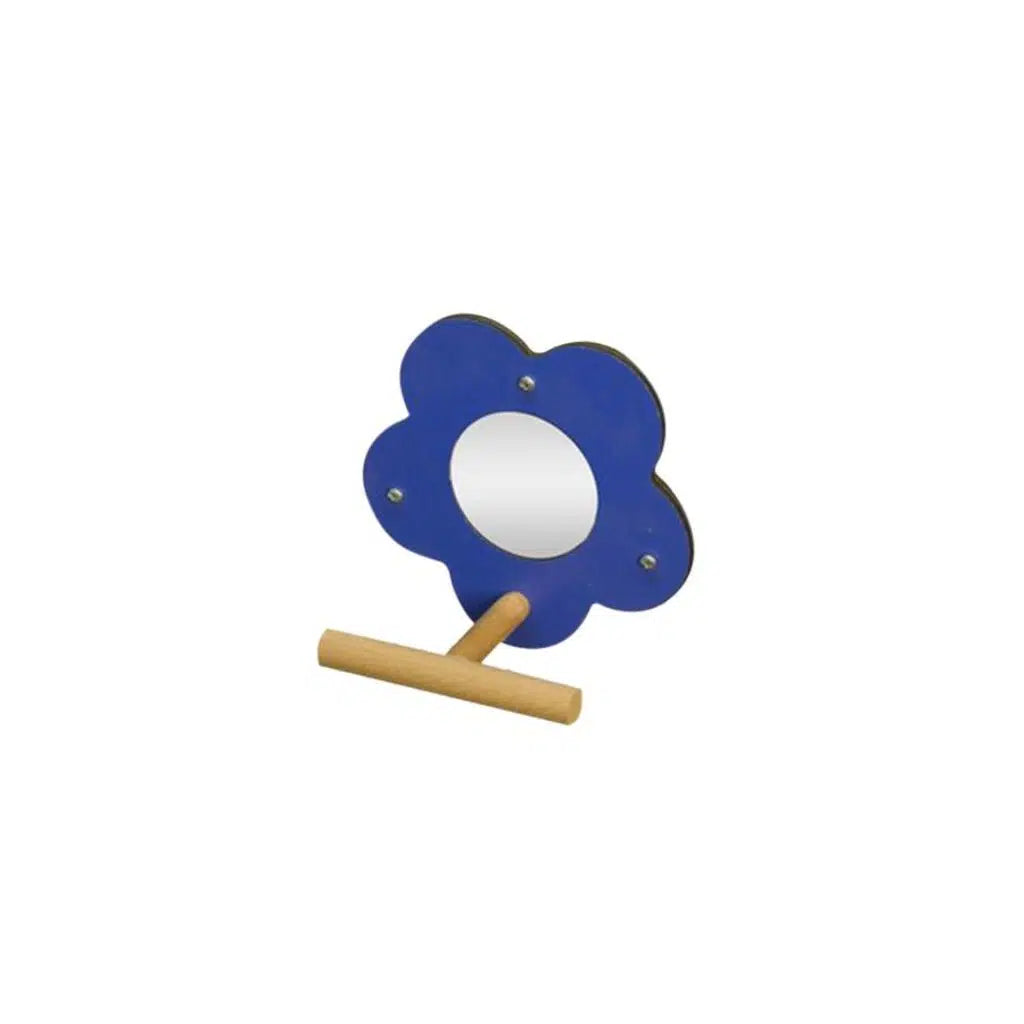 Rotipet Daisy Bird Mirror with Wooden Perch for Cages