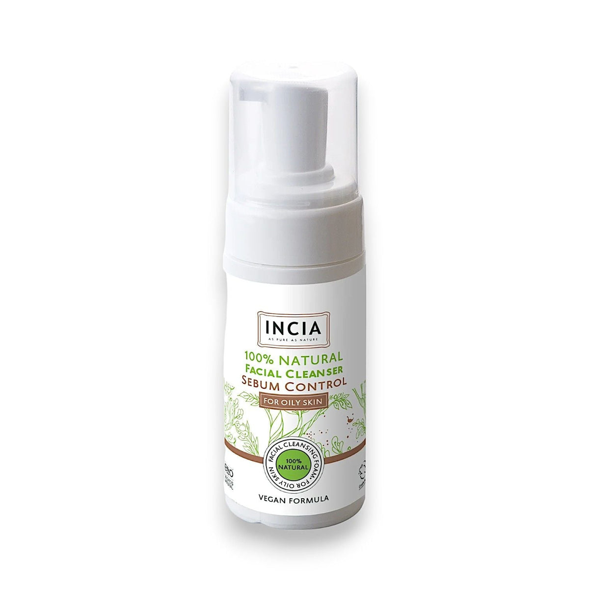 Incia Natural Face Cleanser for Oily Skin Sebum Balancing 125 ml