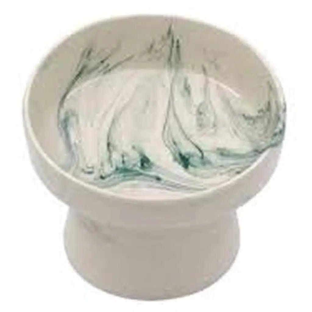 Eva Ceramic Elevated Pet Food Bowl Green for Cats & Dogs