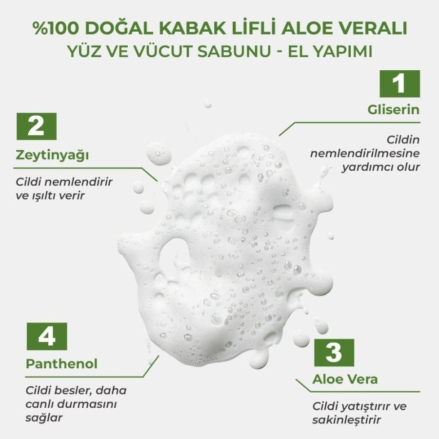 Sinoz Aloe Vera Pumpkin Fiber Face & Body Soap 130g