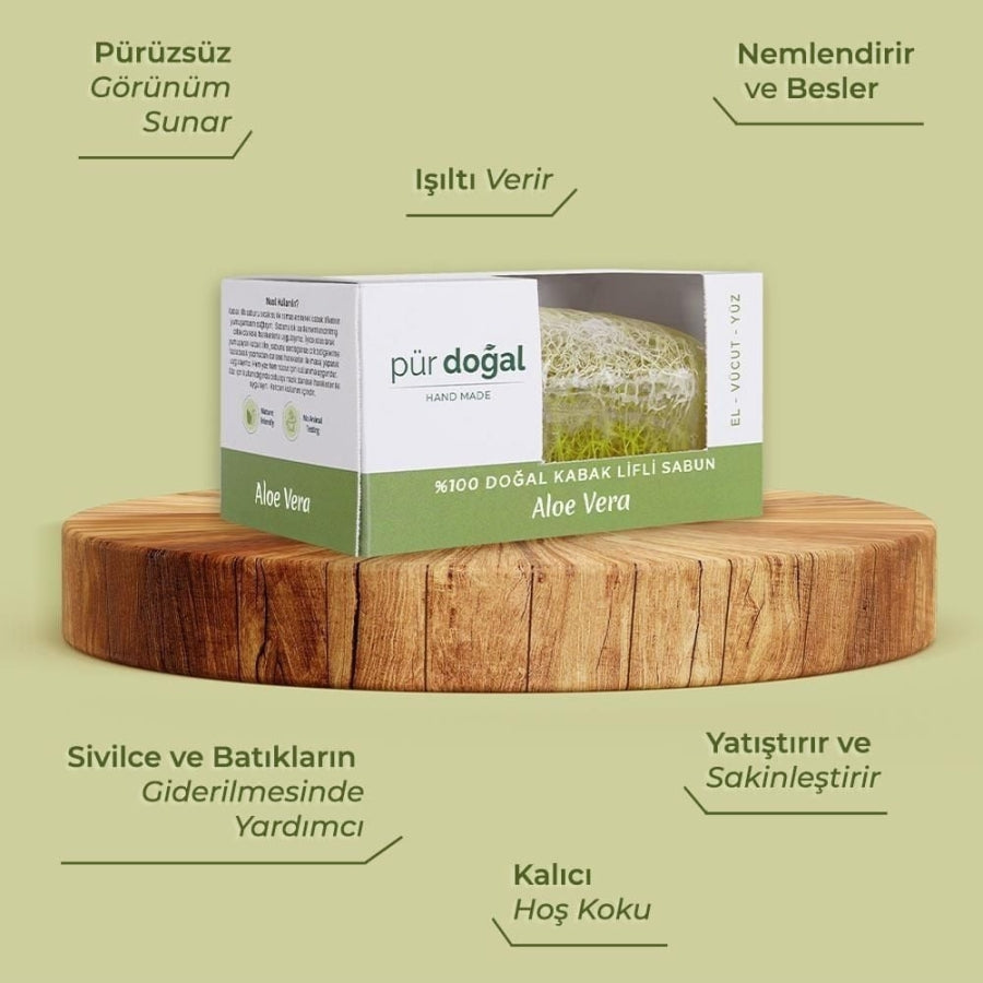 Sinoz Aloe Vera Pumpkin Fiber Face & Body Soap 130g