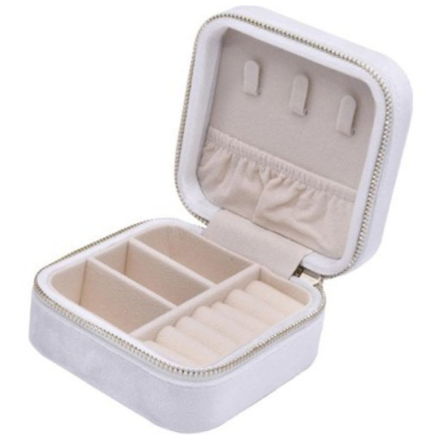 Smart Home Zippered Jewelry Box White Organizer