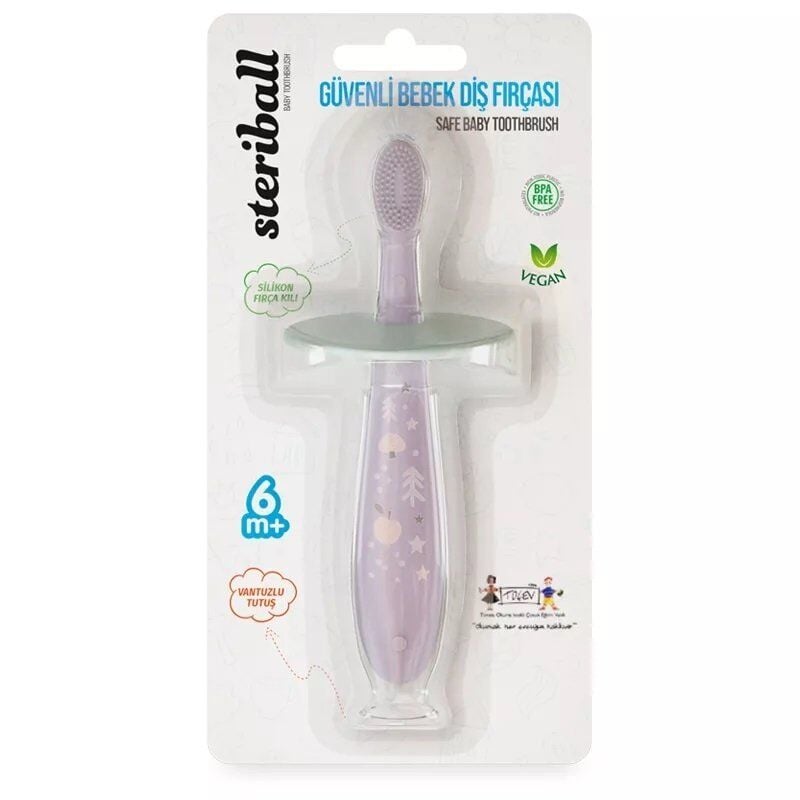 Steriball Safe Baby Toothbrush with Safety Shield Purple