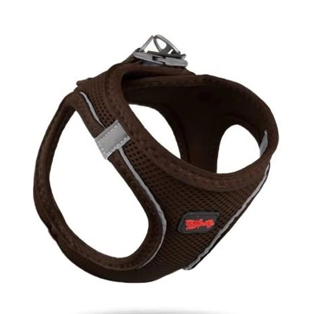 Tailpetz Brown Air Mesh Dog Harness Lightweight Comfort XS