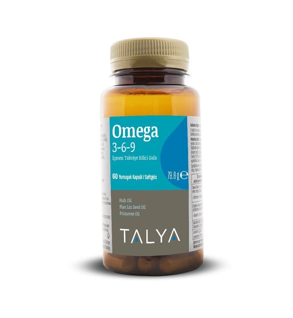 Talya Omega 3-6-9 Softgel Essential Fatty Acids 60 Capsules