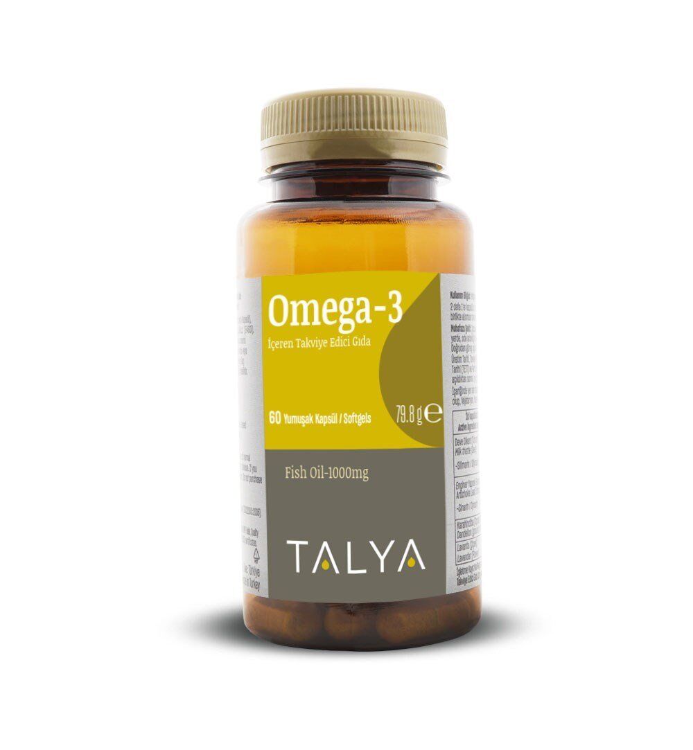 Talya Omega 3 Fish Oil Softgels 1000mg 60 Count