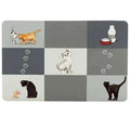 Trixie Cat Shaped Pet Food and Water Bowl Mat Grey 44x28cm