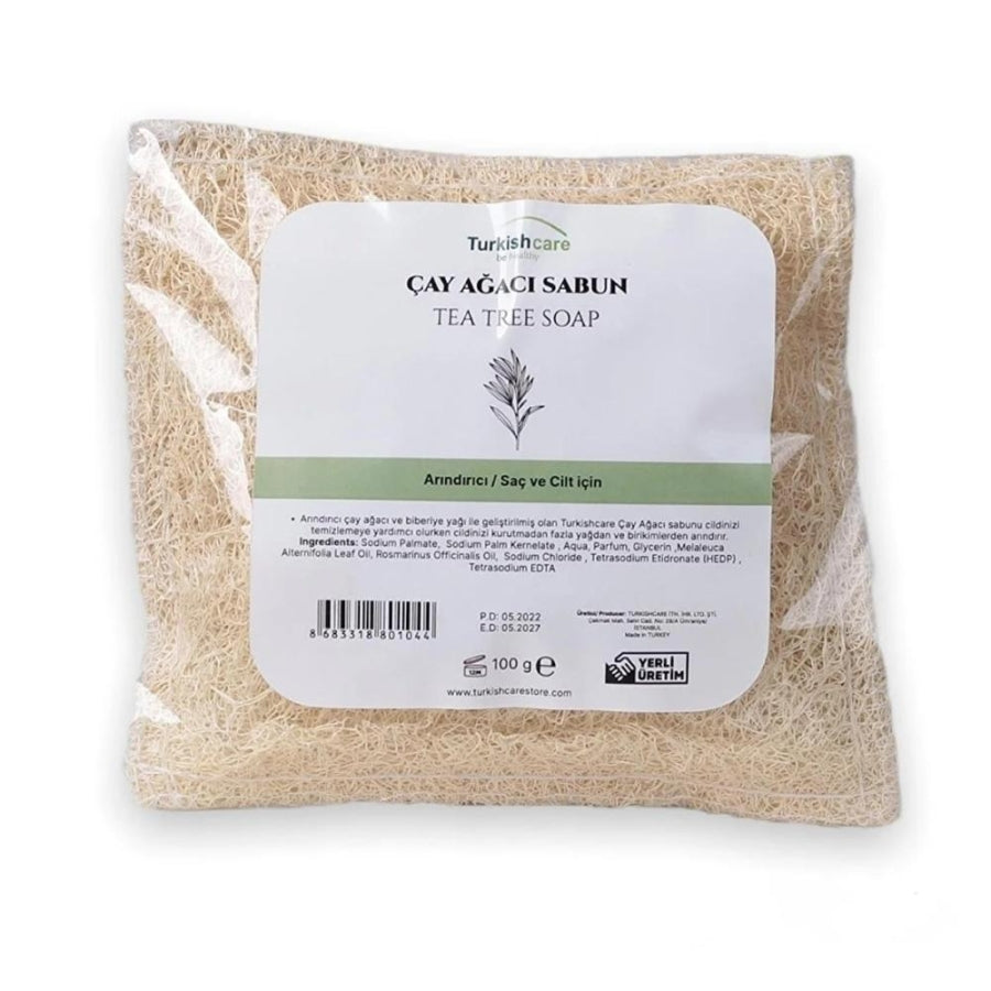 Turkishcare Tea Tree Soap with Exfoliating Pouch 125g