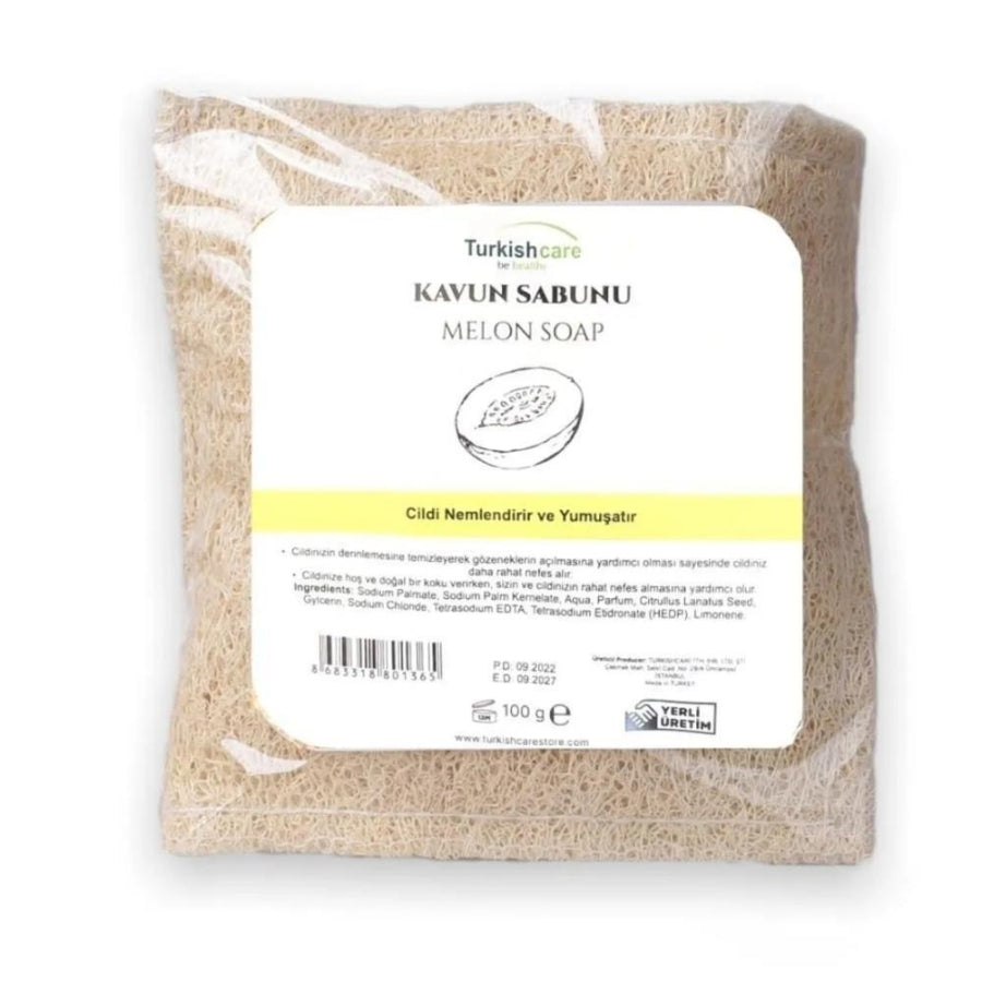 Turkishcare Melon Scented Pouch Soap for Gentle Exfoliation 100g