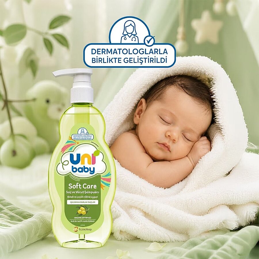 Uni Baby Soft Care Olive Oil Hair and Body Shampoo 700ml