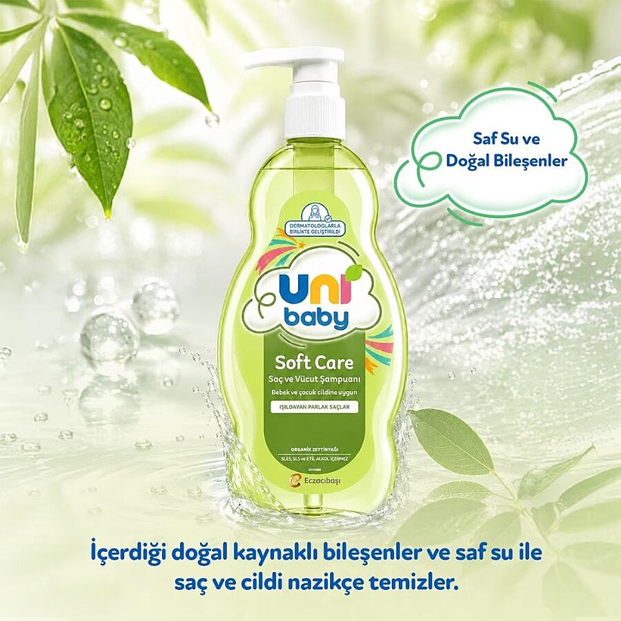 Uni Baby Soft Care Olive Oil Hair and Body Shampoo 700ml