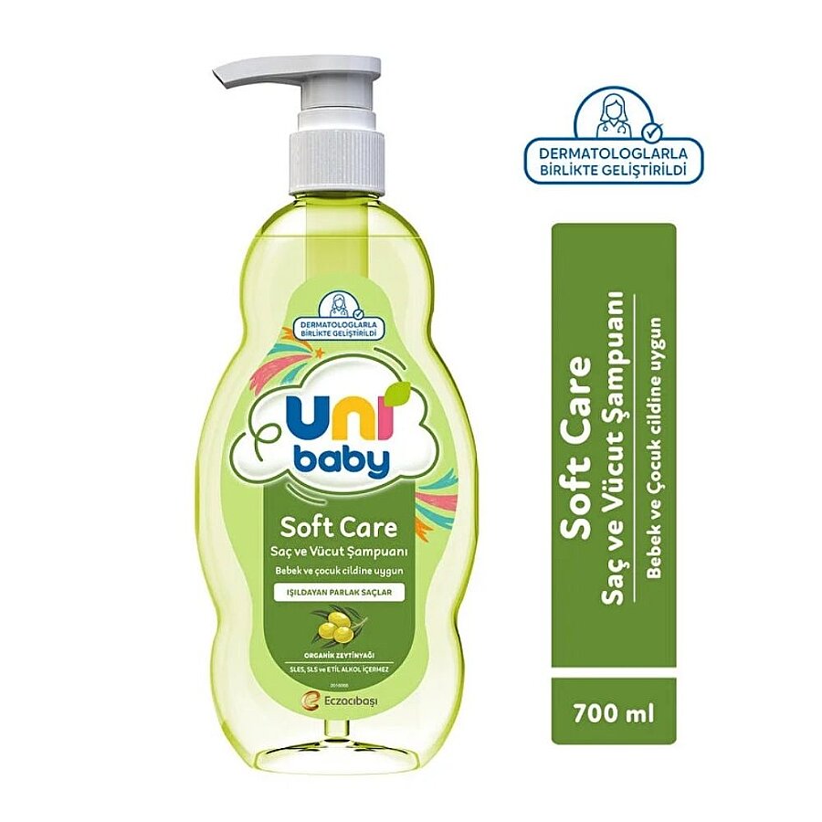 Uni Baby Soft Care Olive Oil Hair and Body Shampoo 700ml