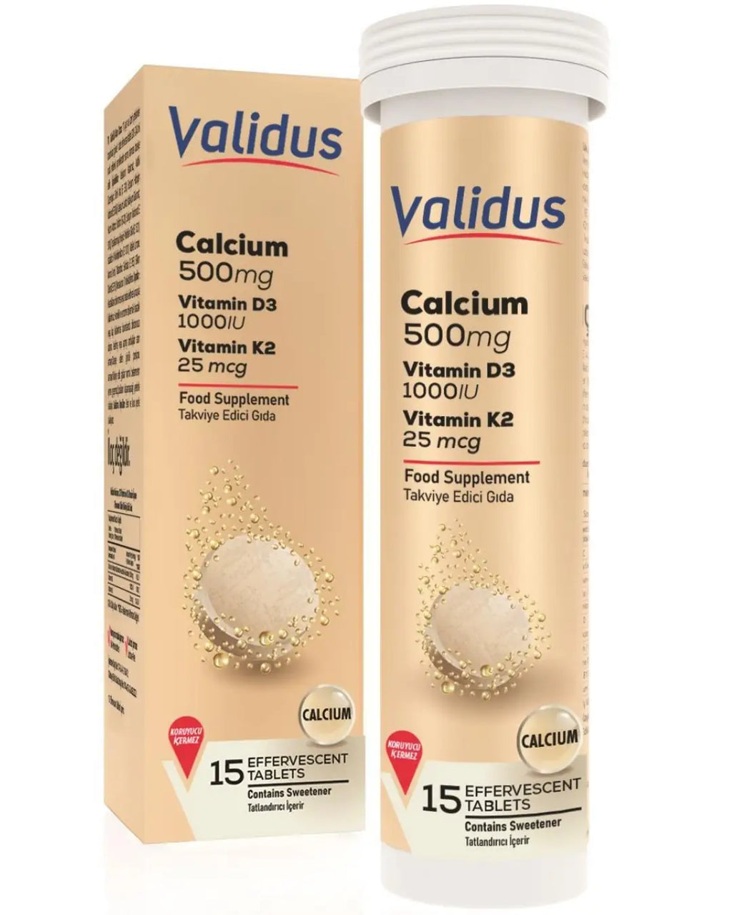 Validus Calcium + Vitamin D3 + Vitamin K2 Bone Support 15 Tablets