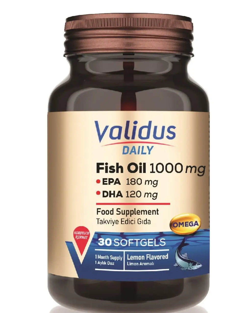 Validus Daily Omega-3 1000 mg Dietary Supplement 30 Softgels