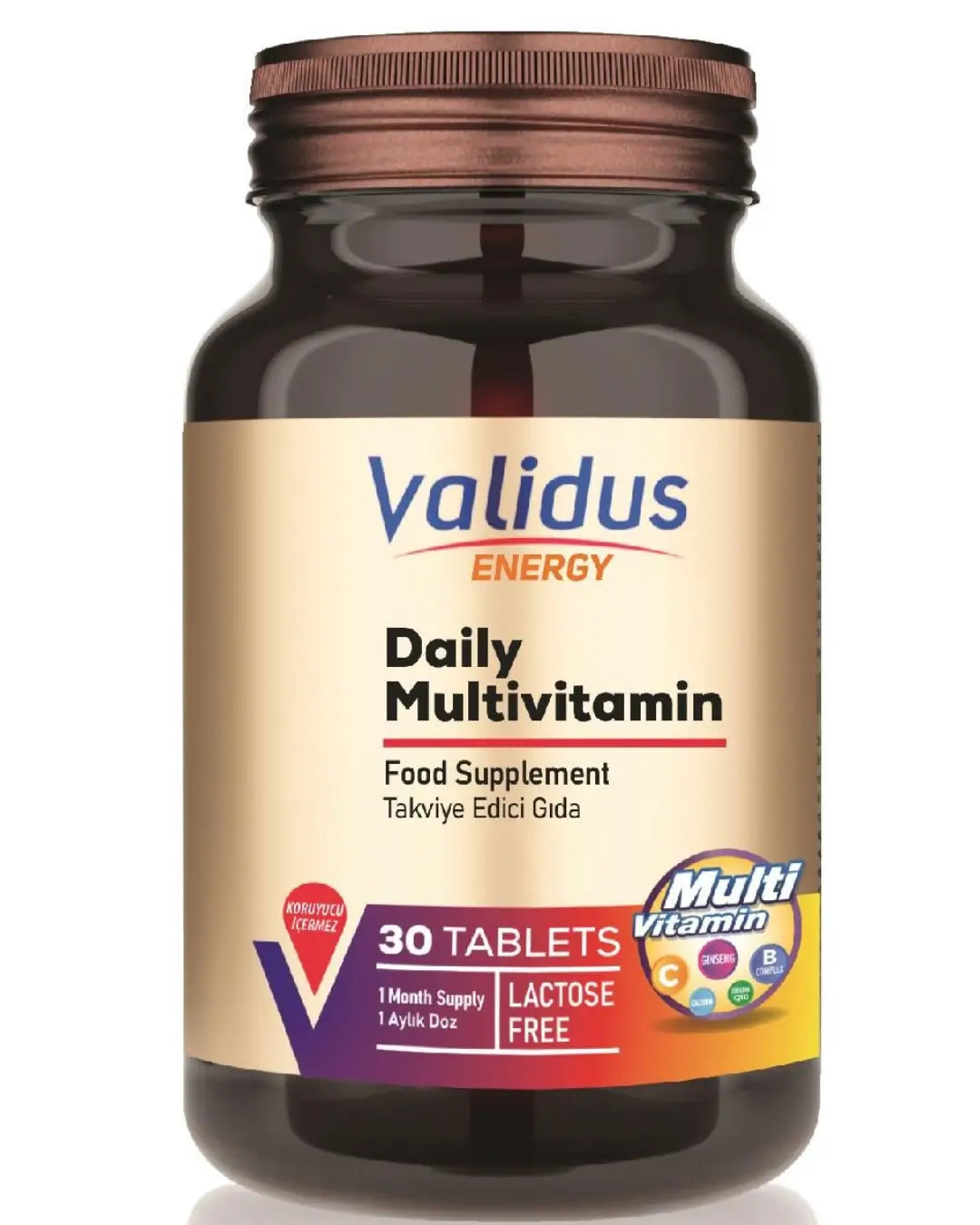 Validus Energy Daily Multivitamin for Vitality 30 Tablets