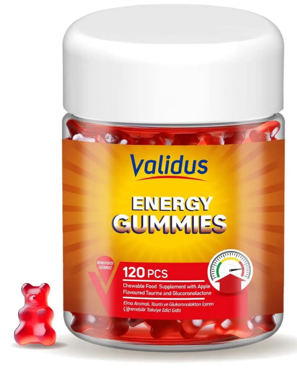 Validus Energy Taurine & Glucoronolactone Gummies 120 Count